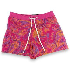 Vibrant Pink Paisley Swim Shorts